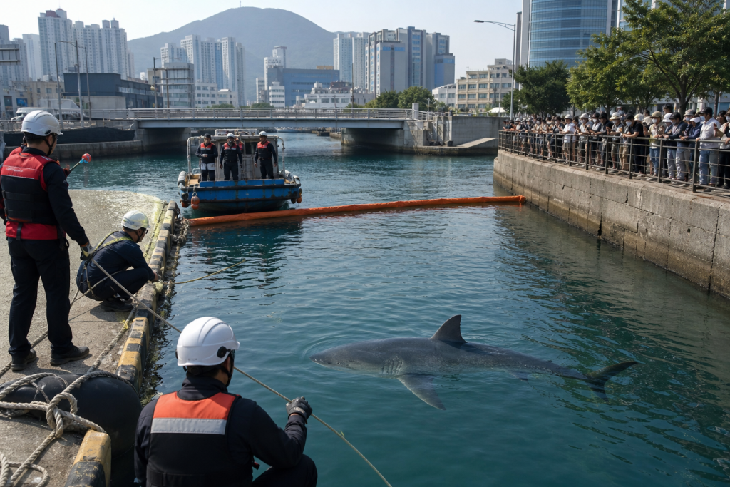 hiu-terjebak-kanal-busan